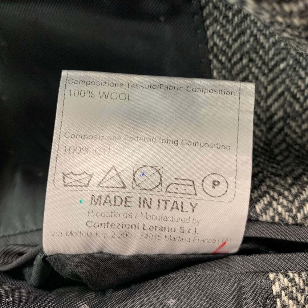 TAGLIATORE Black White Herringbone Wool Single Breasted Sport Coat - Picture 7 of 7